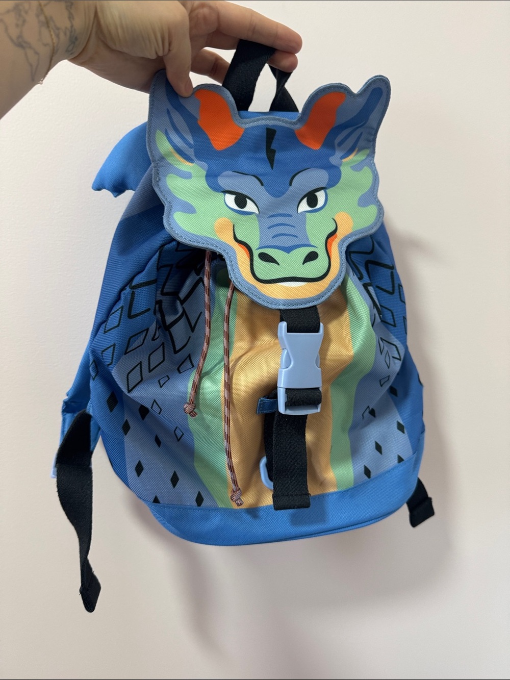 Cath Kidston Blue Dragon Backpack with Orange & Green Accents